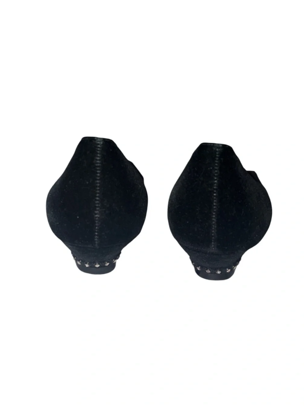 Nina Black Suede Pointed Flats with Crystal Band - Picture 4 of 4